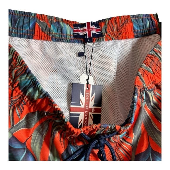 Soul of London Tropical Swim Trunks Size L NWT - Picture 5 of 7